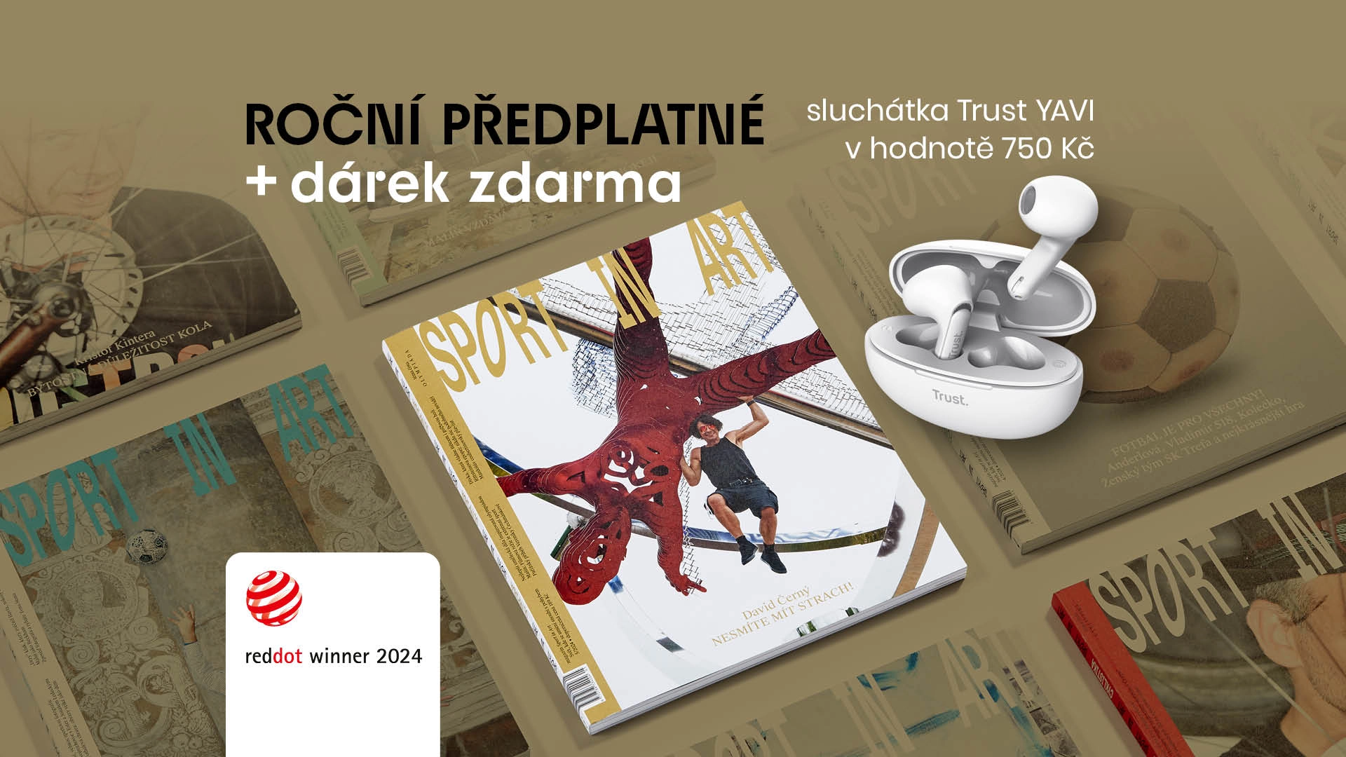 Roční předplatné tištěného magazínu Sport in Art + SLUCHÁTKA ZDARMA