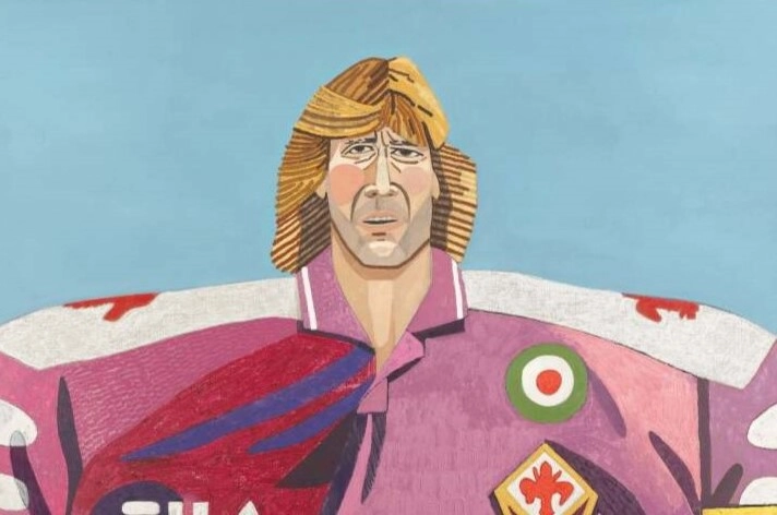 Velká ramena, velká jména: Julian Pace a jeho obrazy fotbalových legend