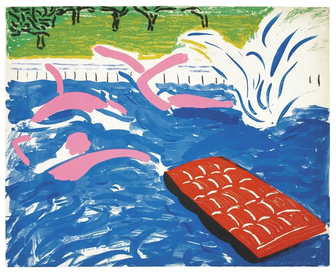 pool painting: David Hockney's rare 'California' pool painting