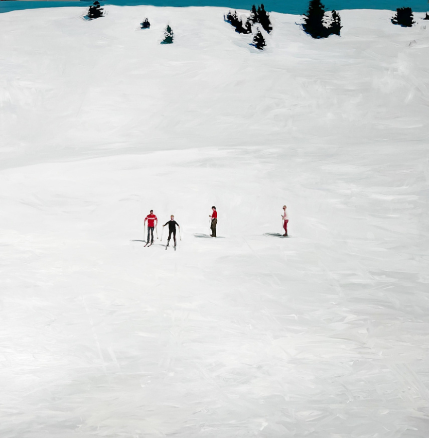 Lisa Golightly, Four Skiers, 2023. Source: Artsy