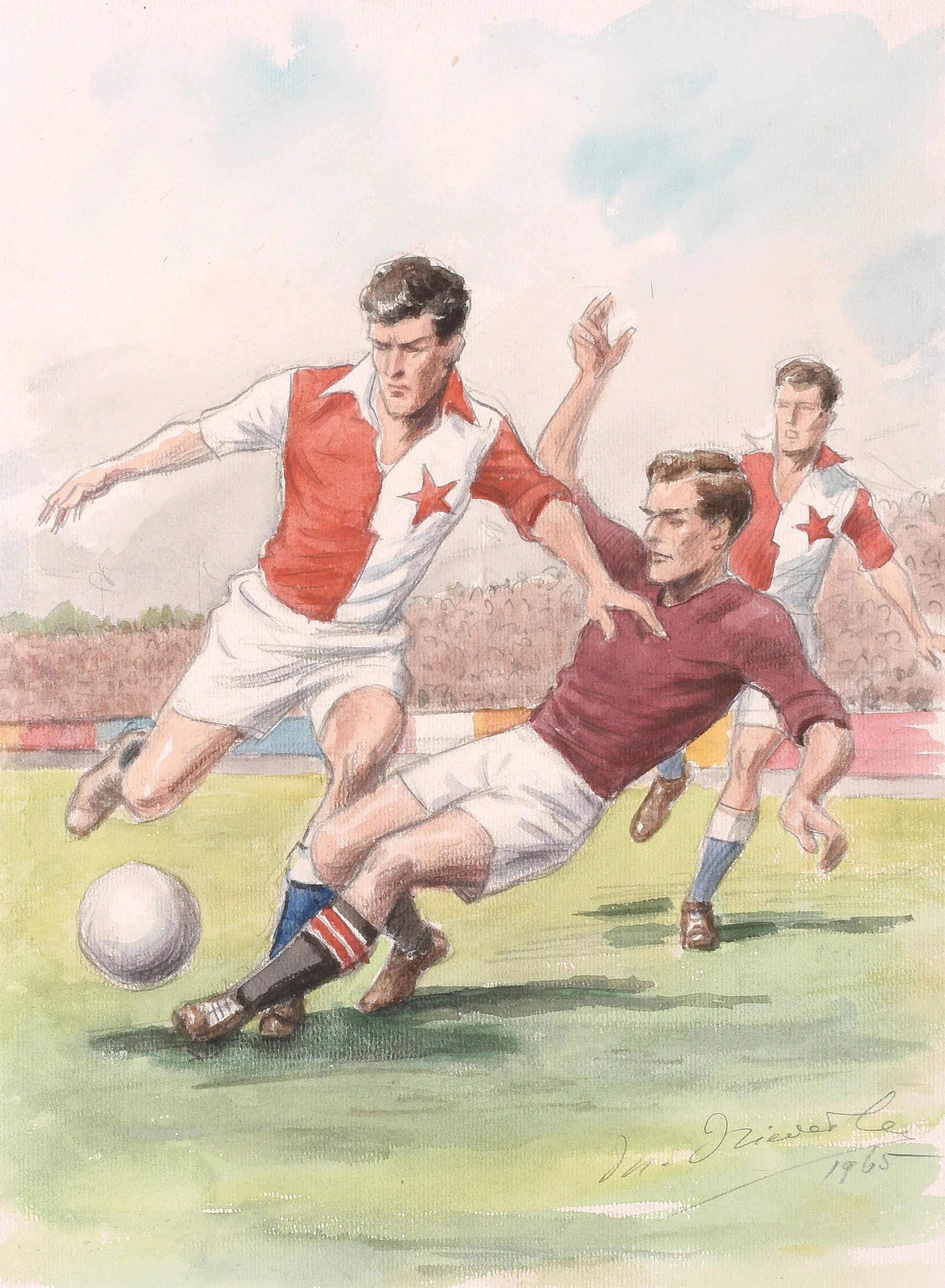 Marcel Niederle, Sparta - Slavia, 1965. Zdroj: MutualArt